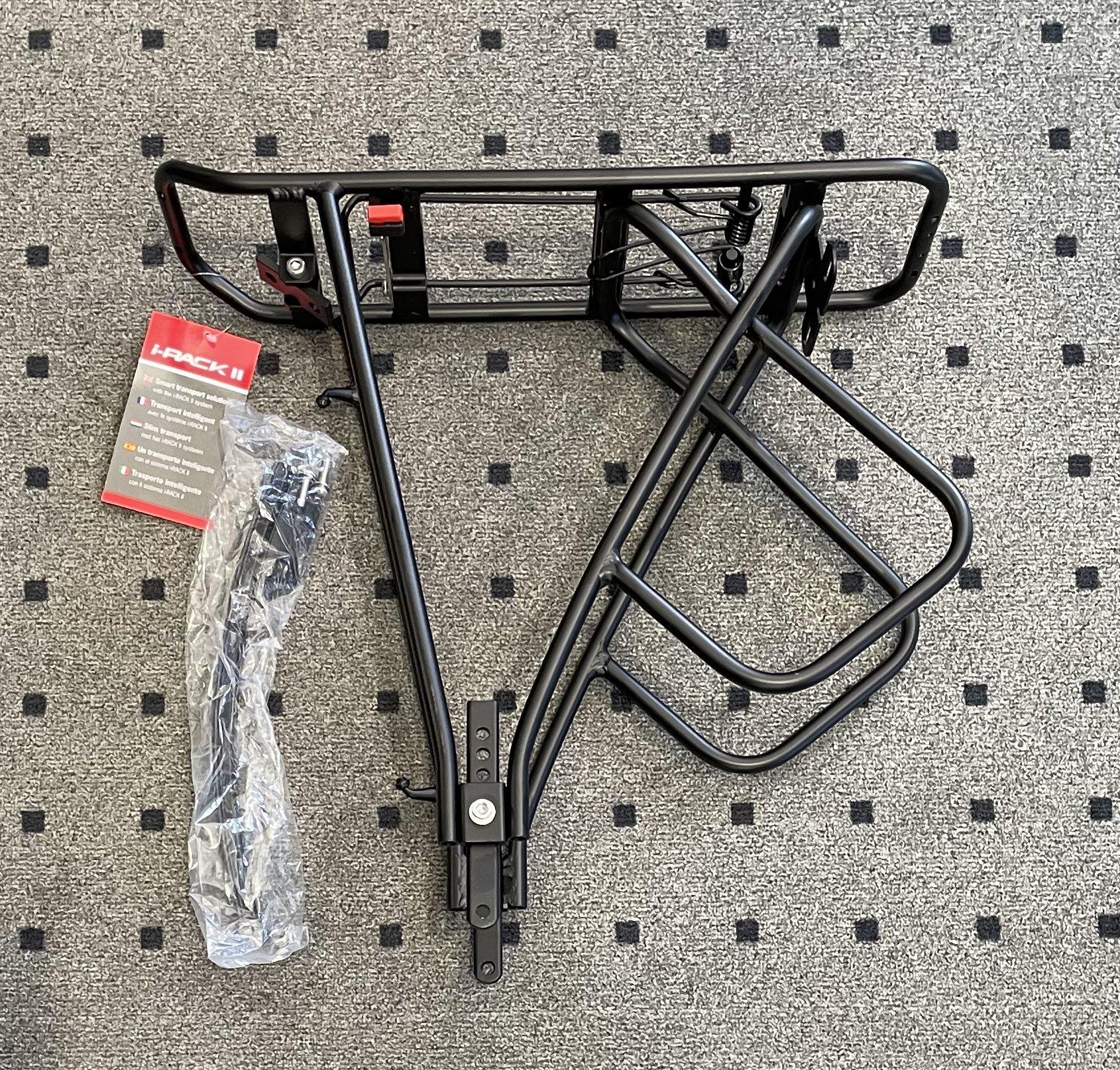 Standwell 28" Alu Rohrträger I-Rack-2 schwarz mit Bef. am Schutzbl. und Höhenverstellung