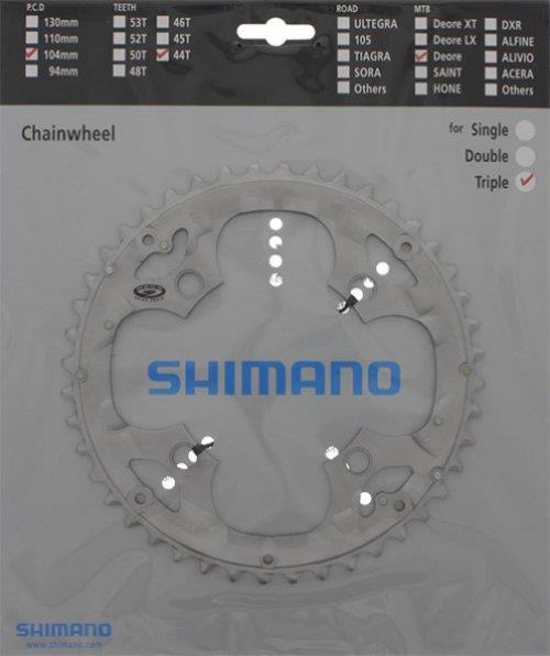 Shimano Kettenblatt Deore ab 2007 44 Zähne S-Type für Schutzring silber Y-1GX98040 Ausverk.- Ersatz:Y-1GX98060 Shimano Kettenblatt Deore ab 2007 44 Zähne S-Type für Schutzring silber Y-1GX98040 Ausverk.- Ersatz:Y-1GX98060