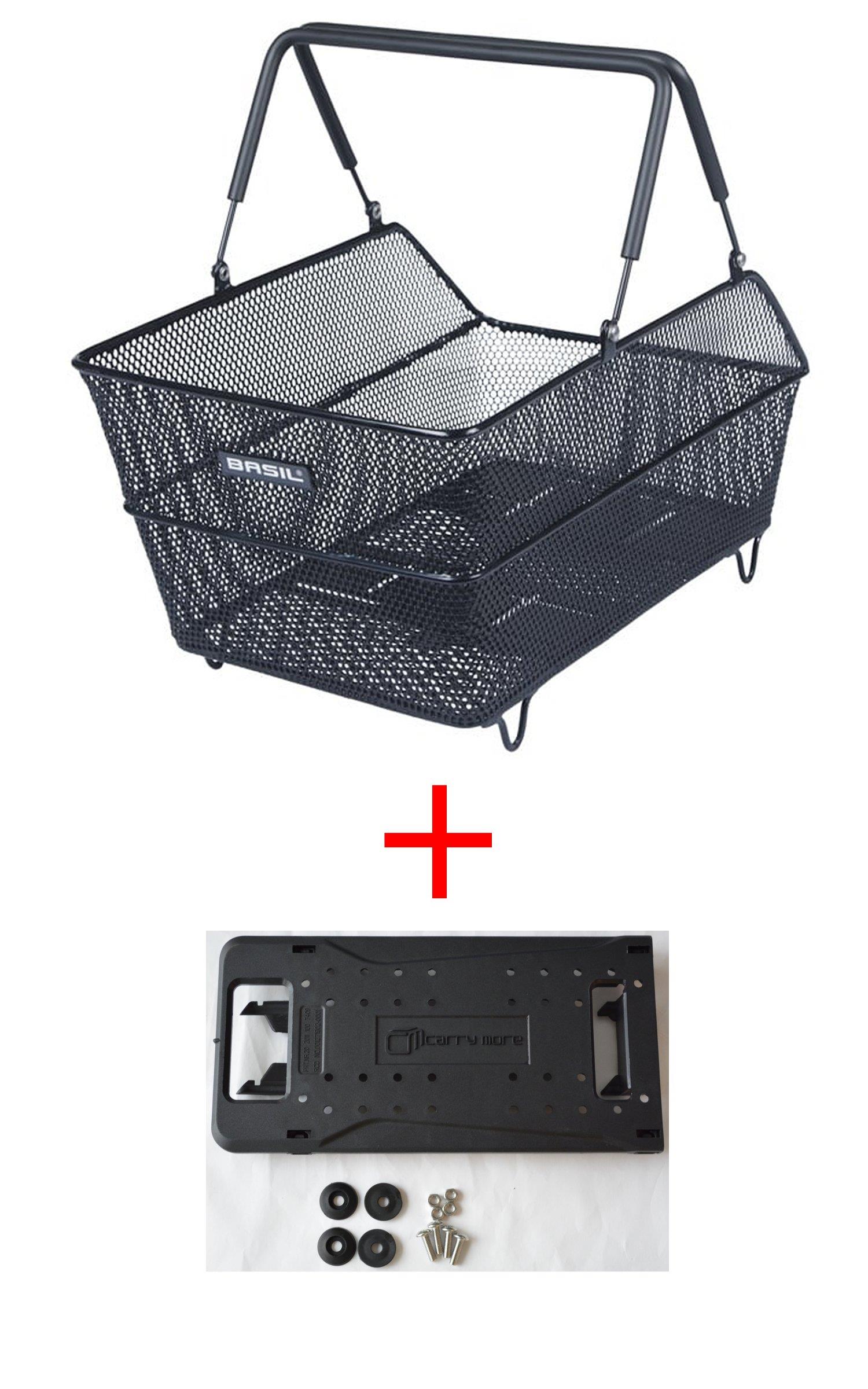 Basil Korb Cento Multi längs engmaschig für Schultaschen schwarz mit I-Rack-1 Adapter