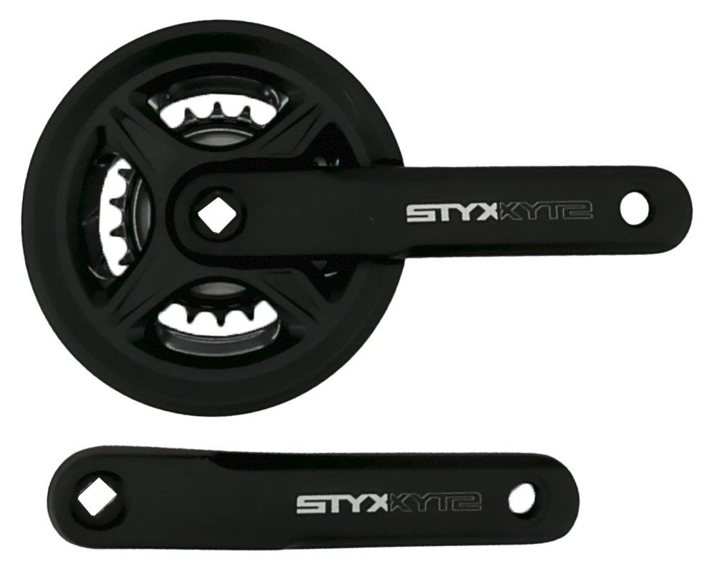 Samox Kurbelsatz STYX Alu 4-Kant 2-7/8-fach 22-36 Zähne schwarz 170mm mit Schutz