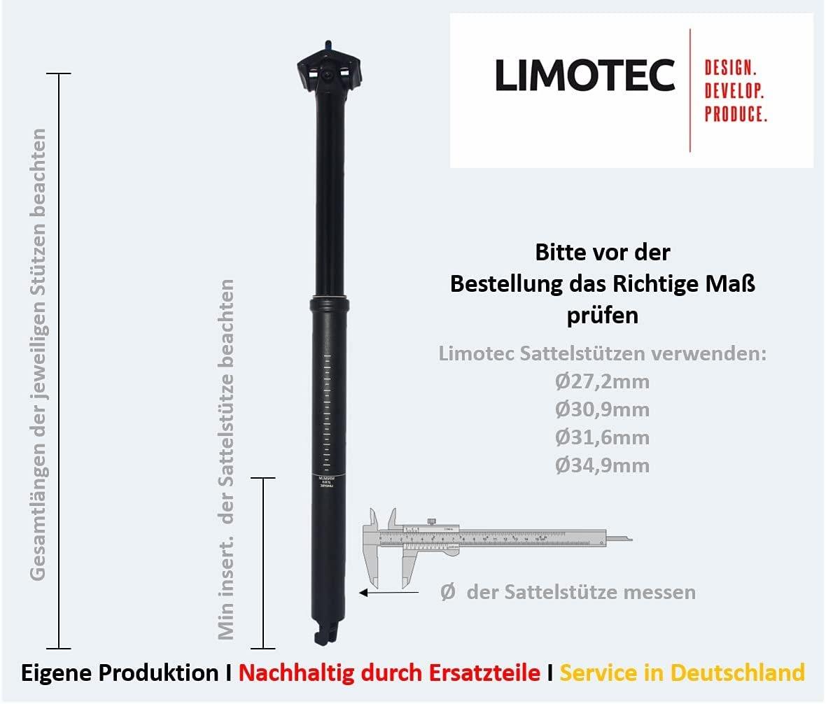Limotec Sattelstütze Jovial Dropperpost Alpha-1 Ø 34,9mm / 100mm Absenkung / 343mm Gesamtlänge