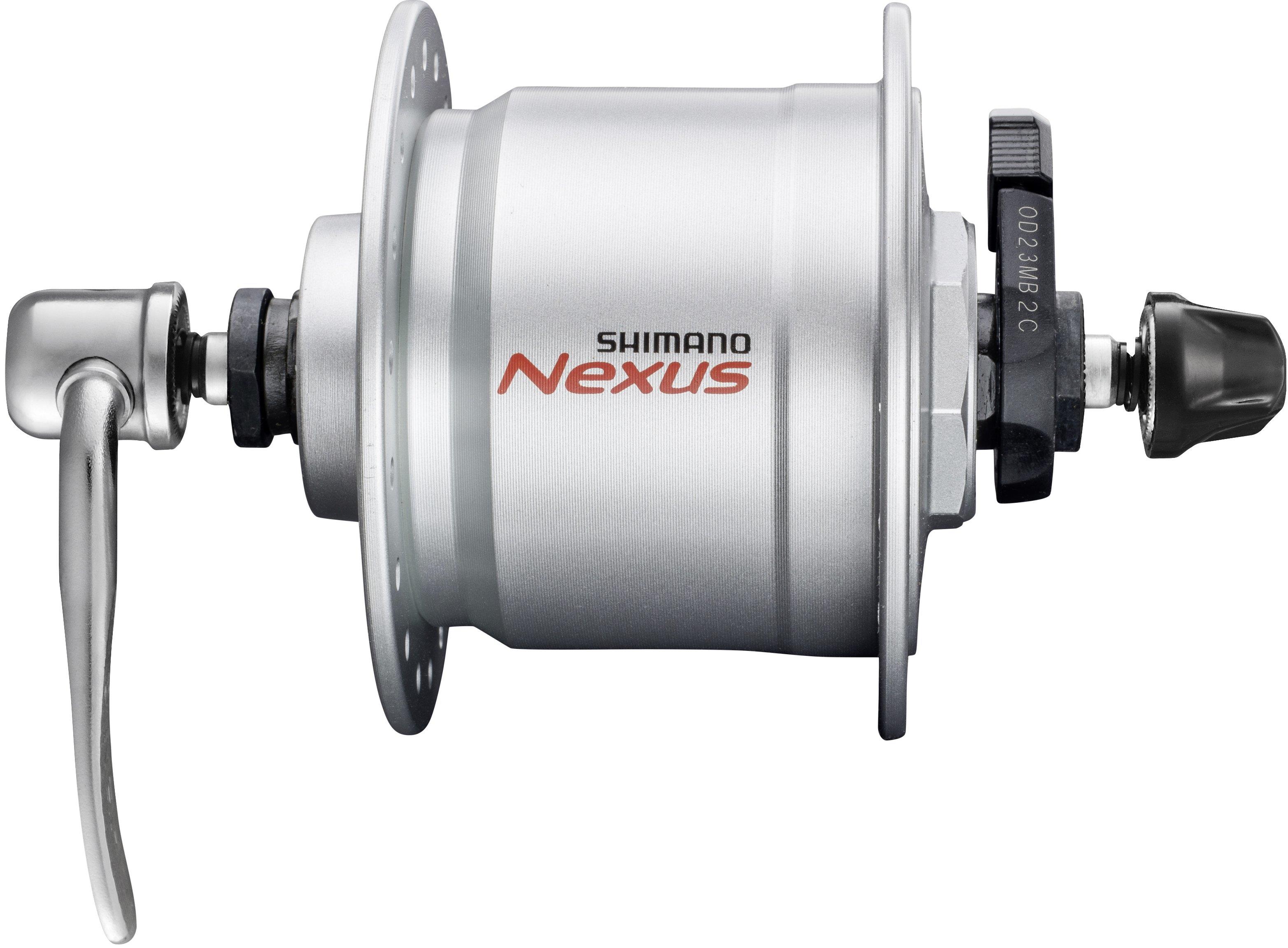 Shimano Nabendynamo DH-C3000-3N-QR Nexus 3 Watt mit Schnellspanner 36 Loch silber