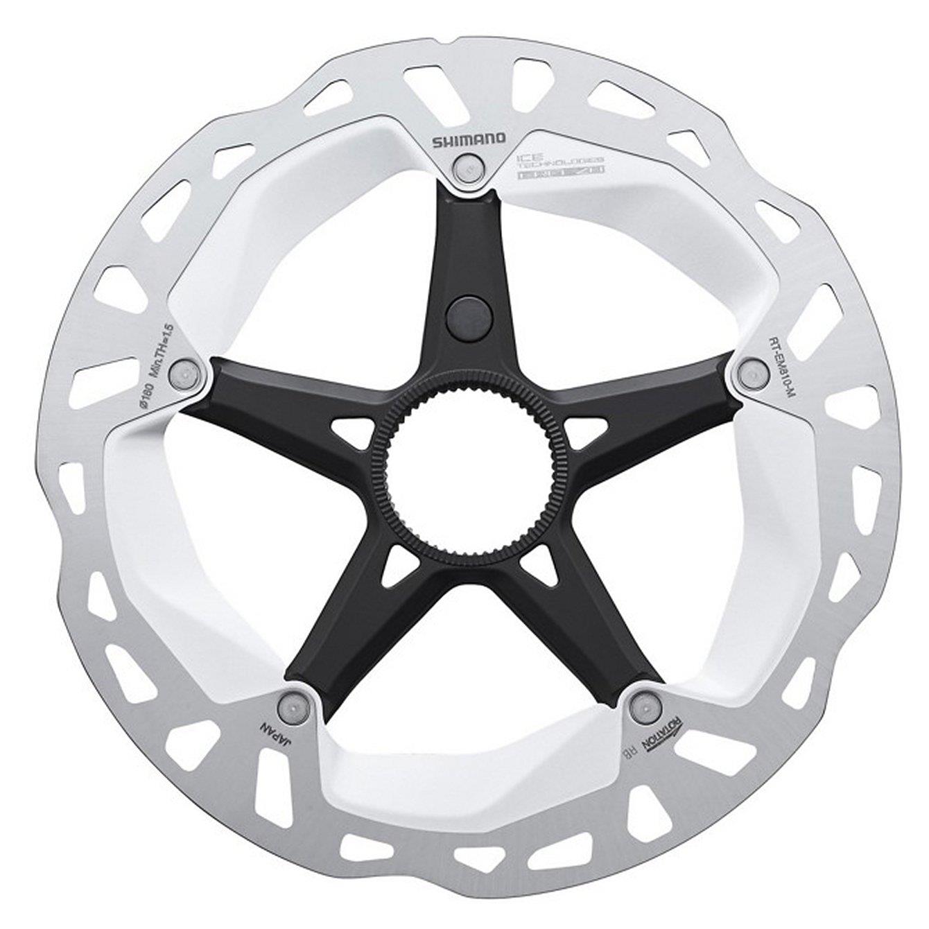 Shimano Bremsscheibe RT-EM810 M 180mm Ice-Tech Freeza mit Lock-Ring-Befestigung für E-Bike mit außenverz. Ring