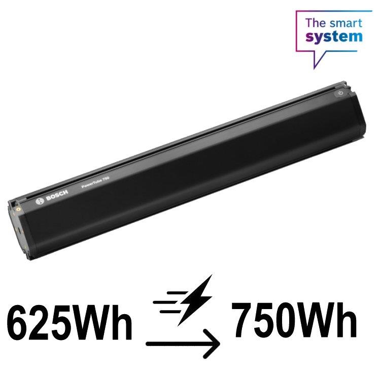 Bosch Akku-Aufpreis Powertube ab 2023 "the Smart System" vertikal 750Wh statt 625Wh