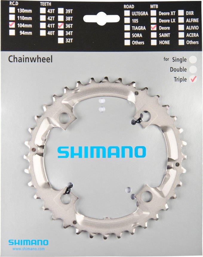 Shimano Kettenblatt Deore ab 2007 36 Zähne U-Type silber Y-1J898080