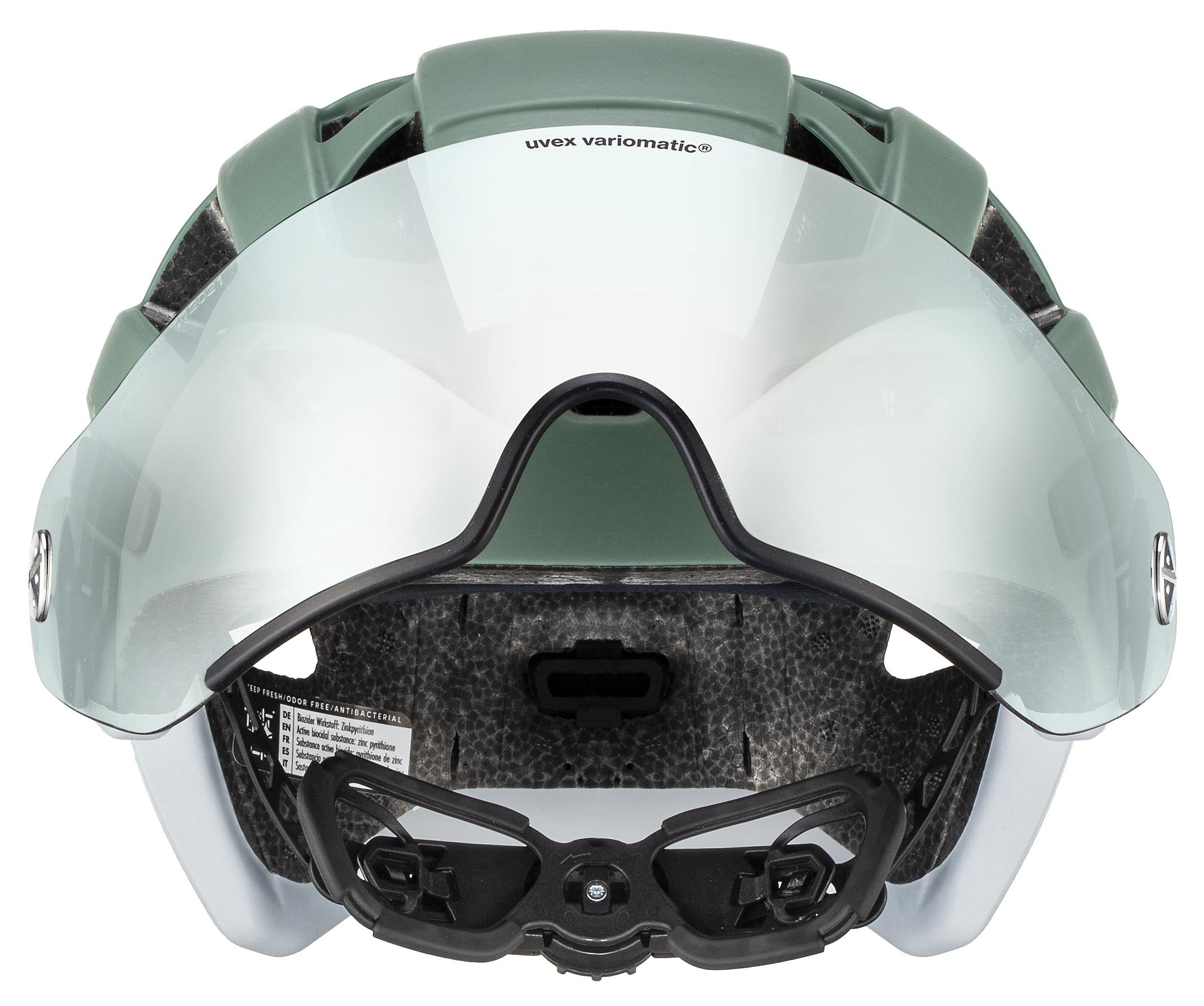 UVEX Helm Finale-Visor-Vario-ab 2025 moss-green / cloud matt / vario blue mirror (S1-3) 56-61cm