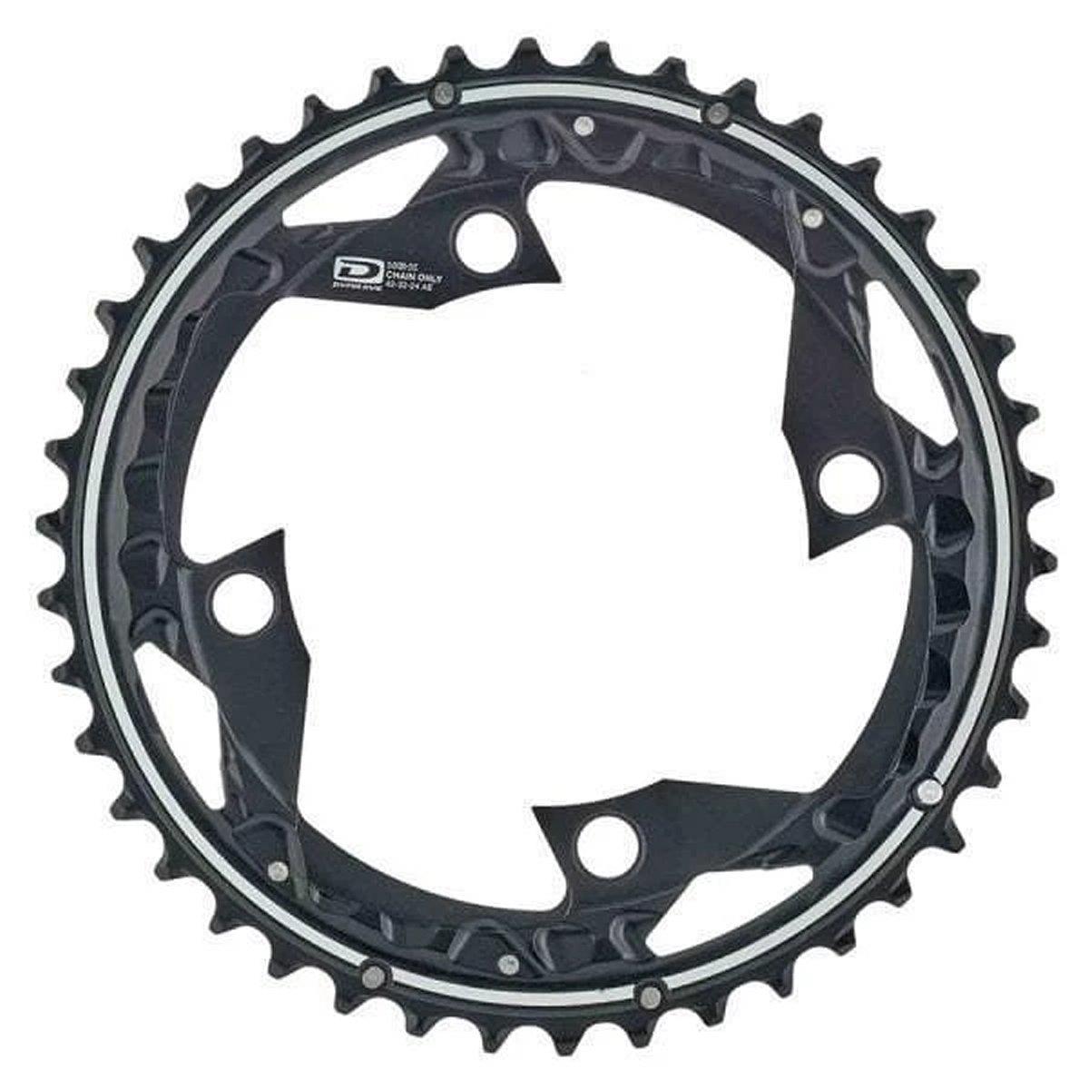 Shimano Kettenblatt Deore ab 2014 4-Arm 10-fach 42 Zähne AE-Type Alu schwarz Y-10098020 *** Shimano Kettenblatt Deore ab 2014 4-Arm 10-fach 42 Zähne AE-Type Alu schwarz Y-10098020 ***