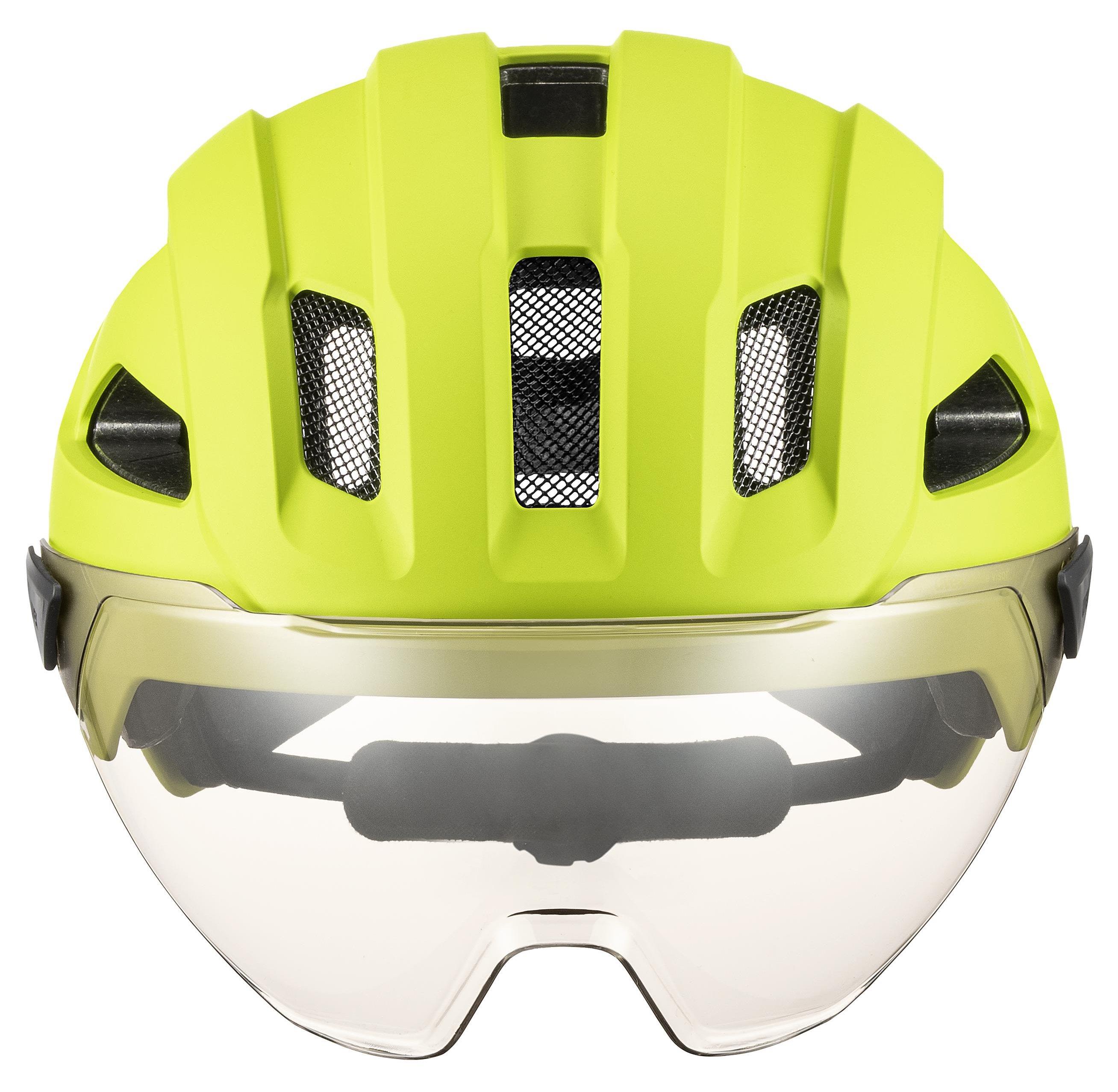 UVEX Helm Stride-Visor-Mips® lime-matt / litemirror silver 59-61cm