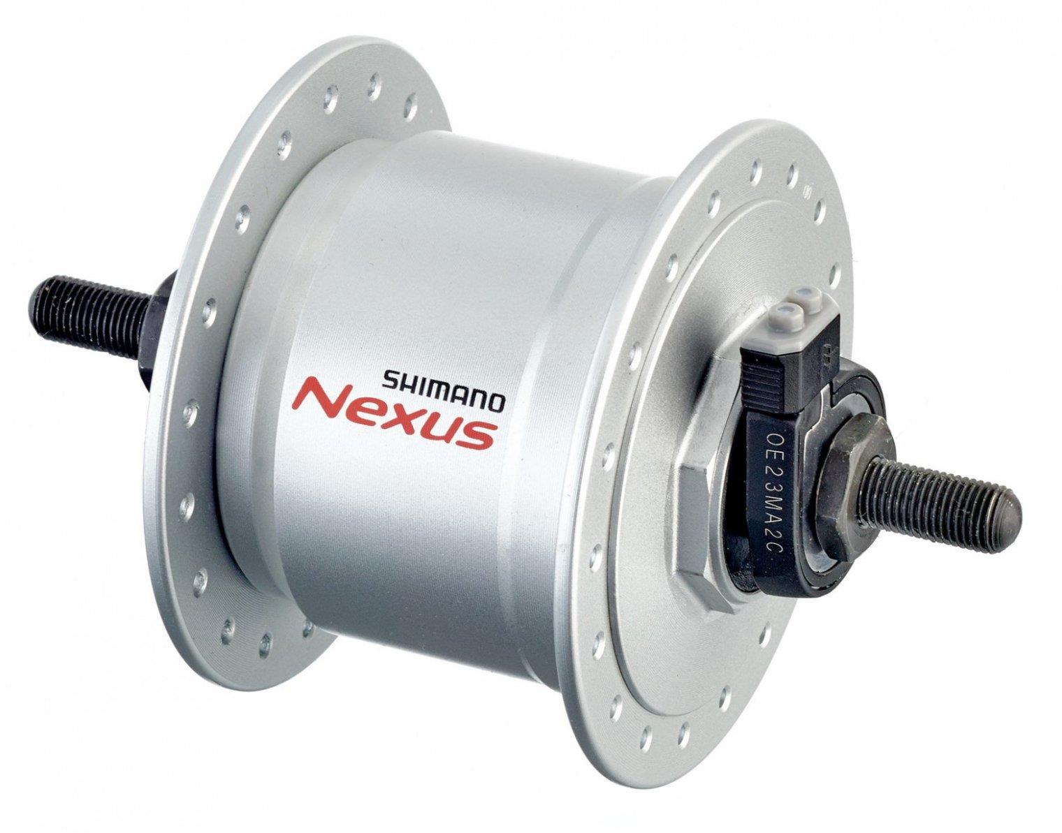 Shimano Nabendynamo DH-C3000-3N-NT Nexus 3 Watt mit Achsmuttern 36 Loch silber