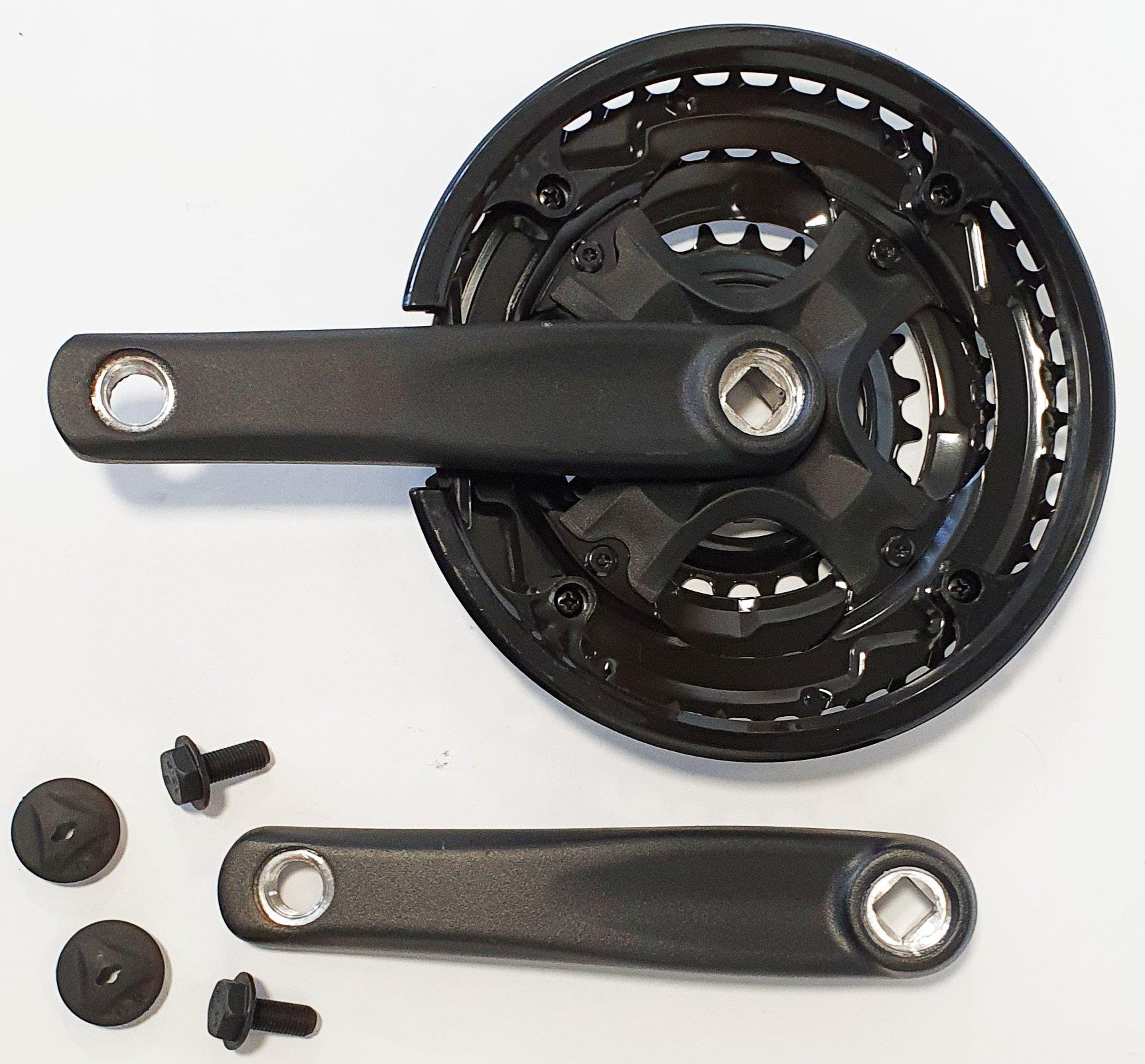 Samox Kurbelsatz STYX Alu 4-Kant 7-fach 24-34-42 Zähne schwarz 152mm mit Schutz