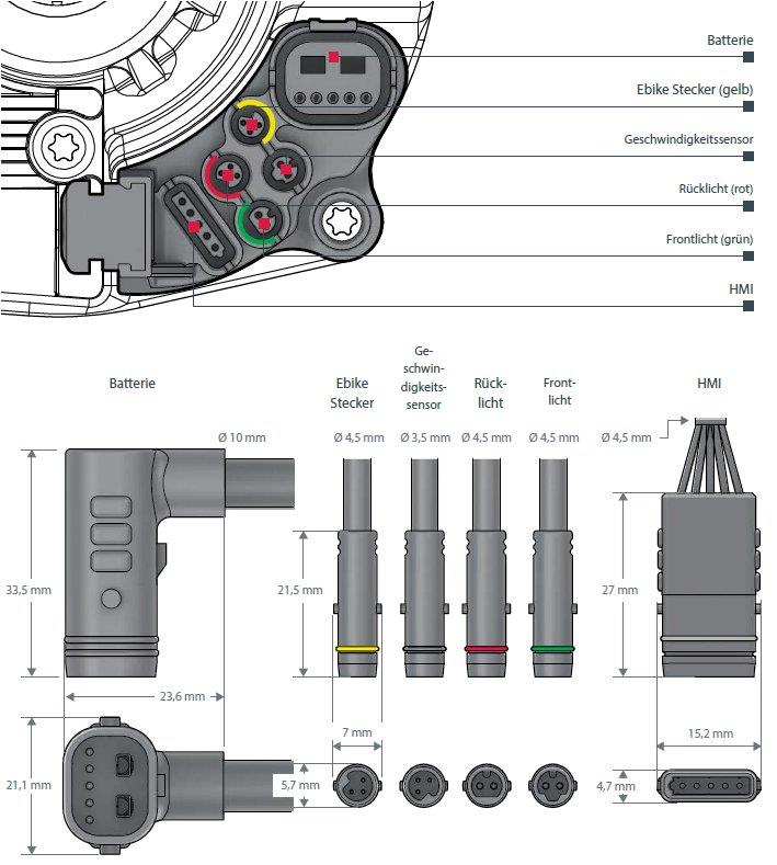 Brose E-Bike-Control Kabel für Mag-Motoren 200mm mit gelbem Stecker