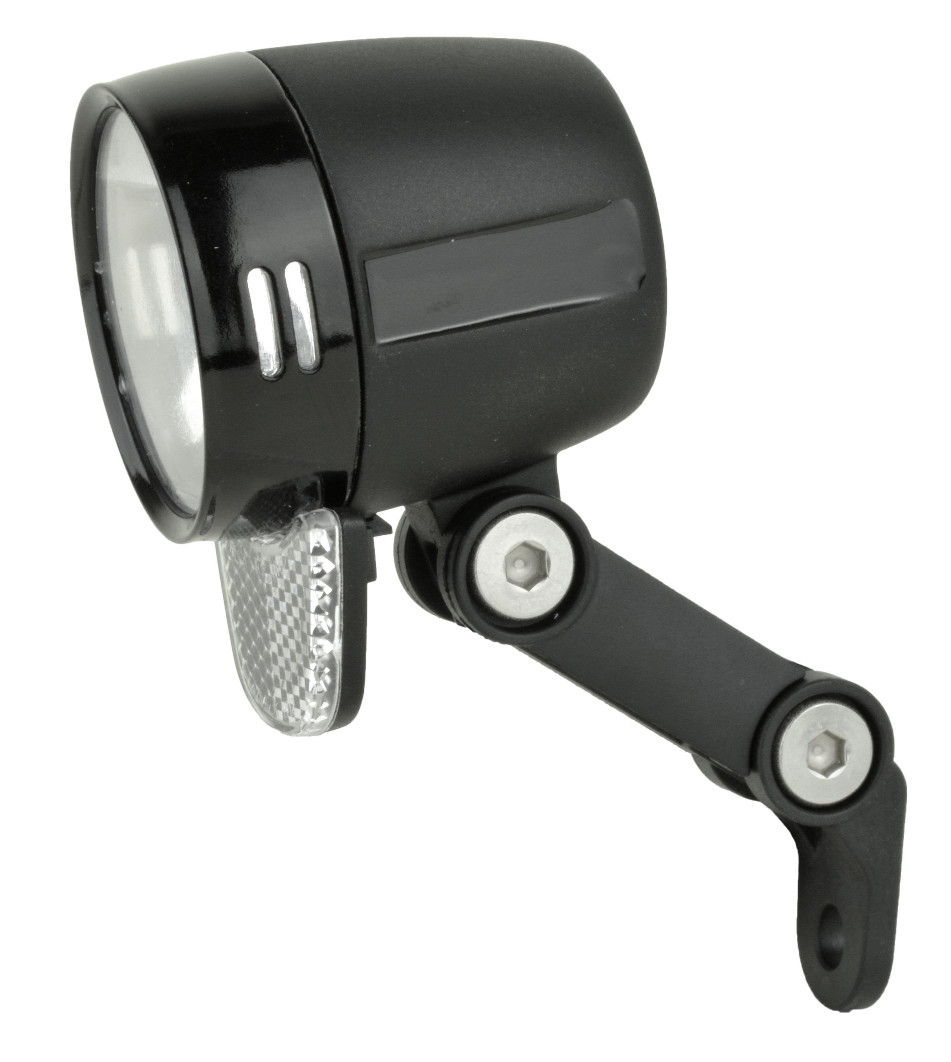 Fuxon Lampe LED FS-70-DRL-ND Nabendynamo mit Sensor, Stand- und Tagfahrlicht 70 Lux schwarz