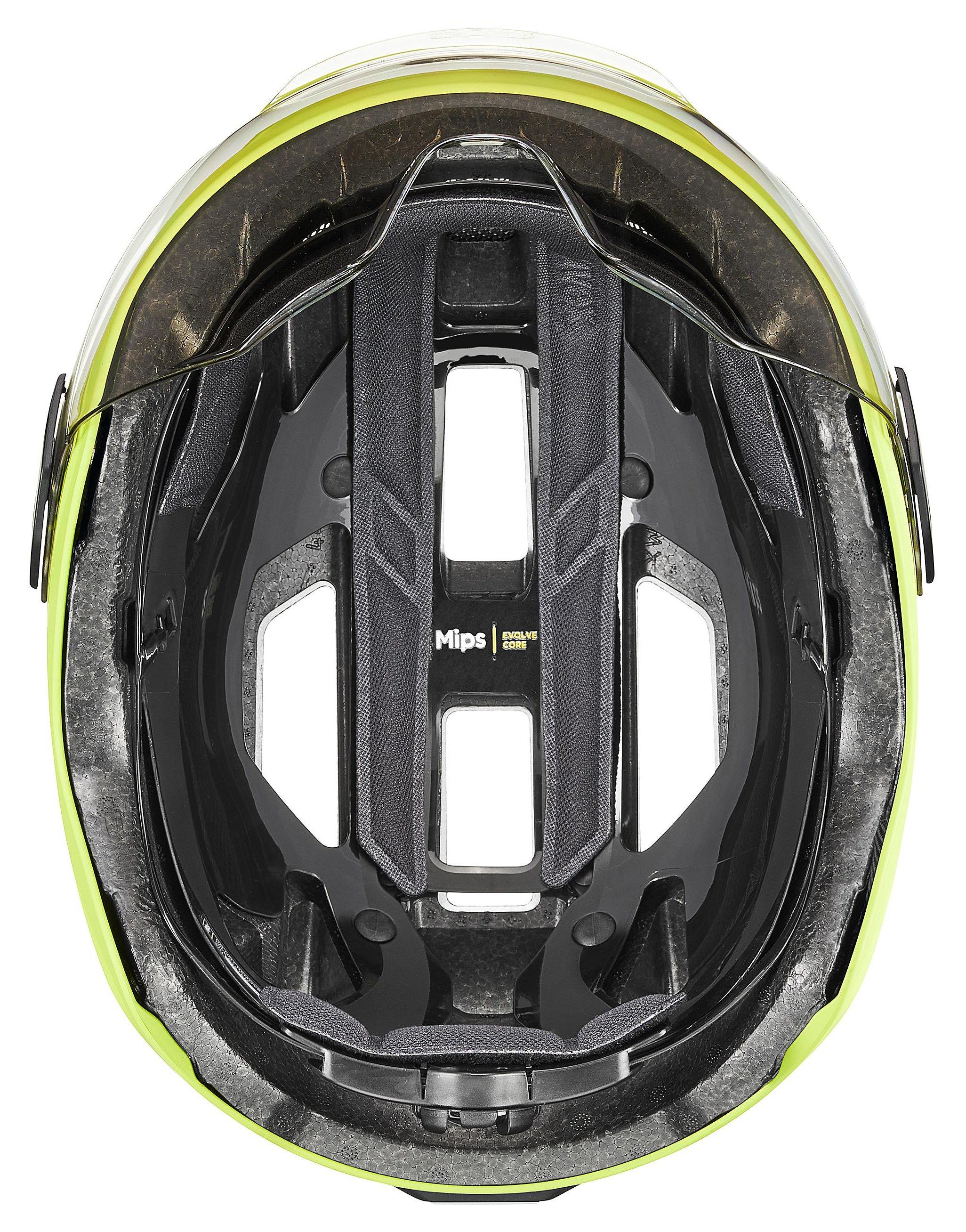 UVEX Helm Stride-Visor-Mips® lime-matt / litemirror silver 59-61cm