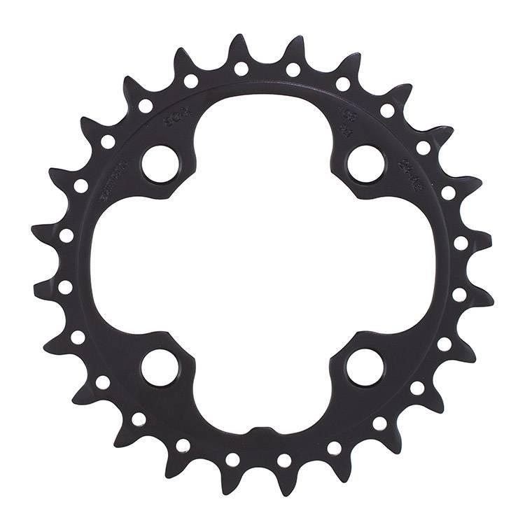 Shimano Kettenblatt Deore ab 2012 4-Arm 10-fach 24 Zähne AE-Type Stahl schwarz Y-1LV24000