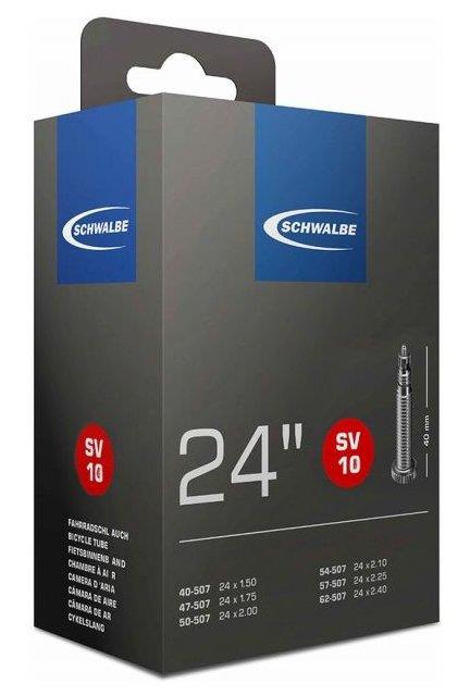 Schwalbe Schlauch 10 SV: 24x1.75-2.125 (47/62-507) Schwalbe Schlauch 10 SV: 24x1.75-2.125 (47/62-507)