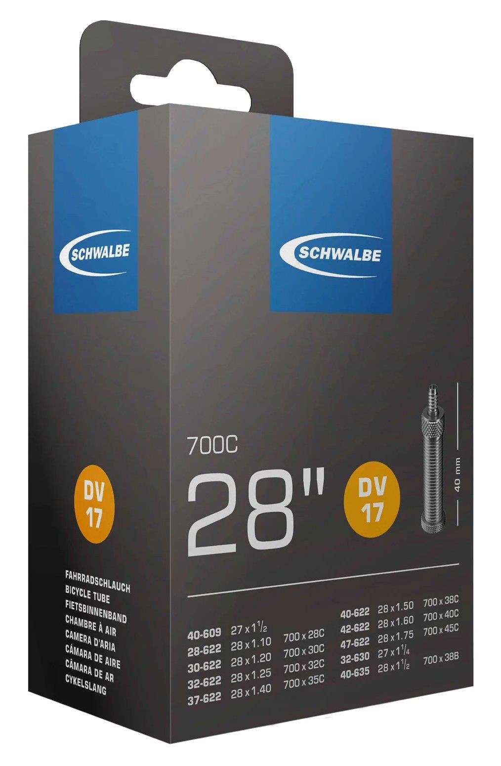 Schwalbe Schlauch 17 DV: 28-47 / 622-635 Schwalbe Schlauch 17 DV: 28-47 / 622-635