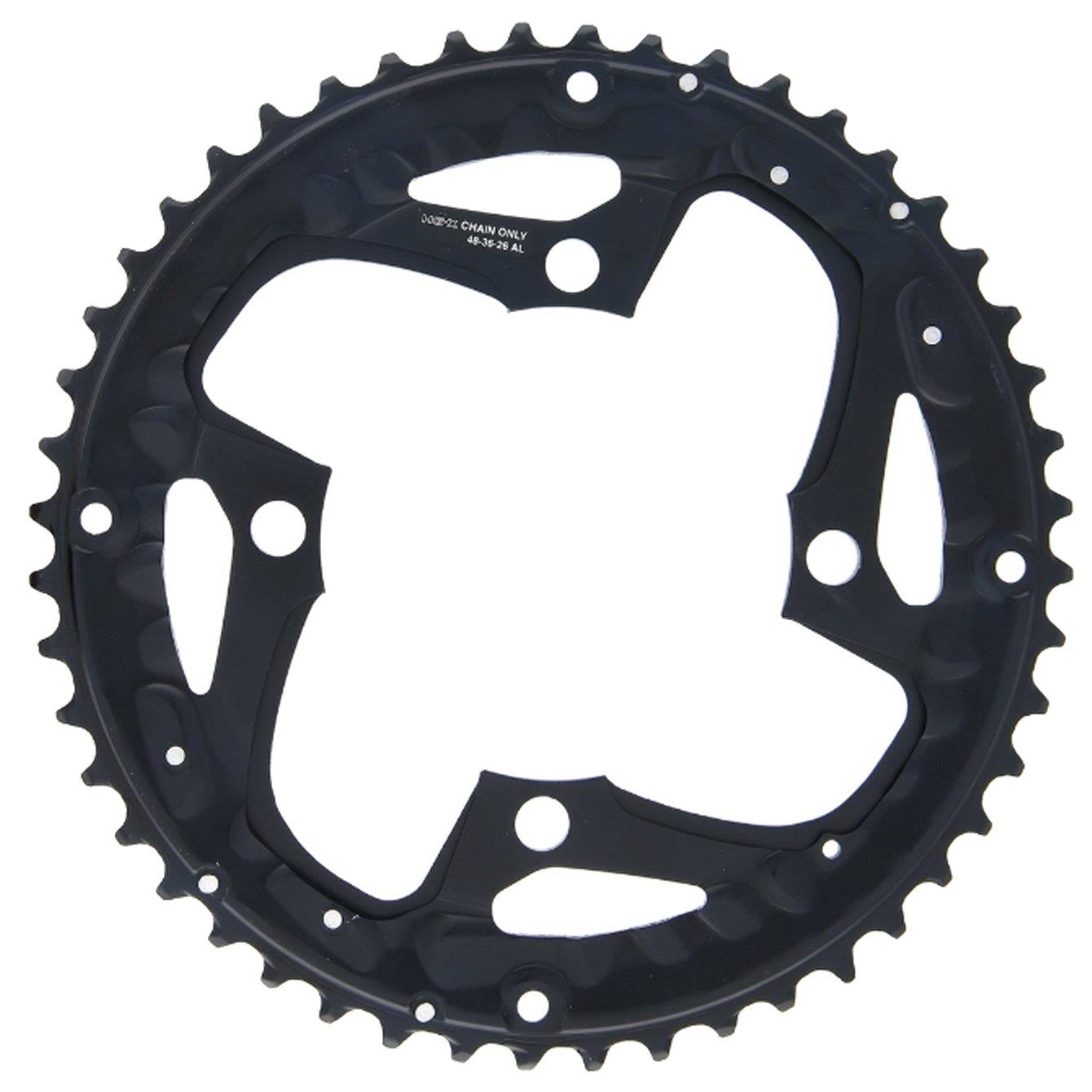 Shimano Kettenblatt Deore ab 2014 4-Arm 10-fach 48 Zähne AL-Type Alu schwarz für Kettenschutzring Y-10098040 ***