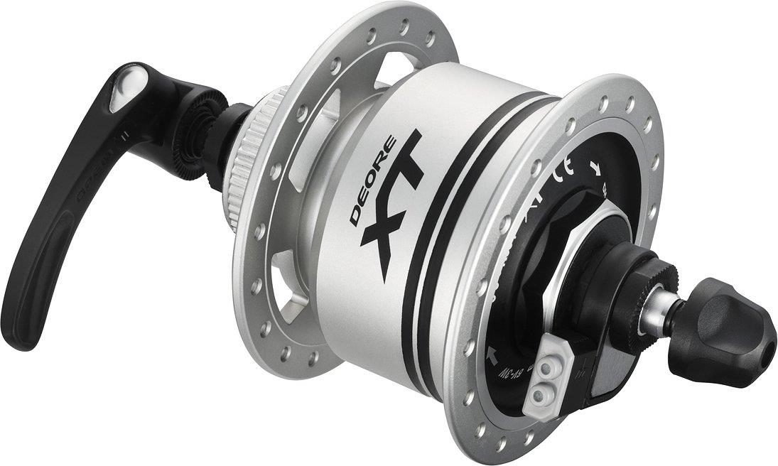 Shimano Nabendynamo DH-T785-3 XT 3 Watt für Scheibenbremse Center-Lock mit Schnellspanner 36 Loch silber