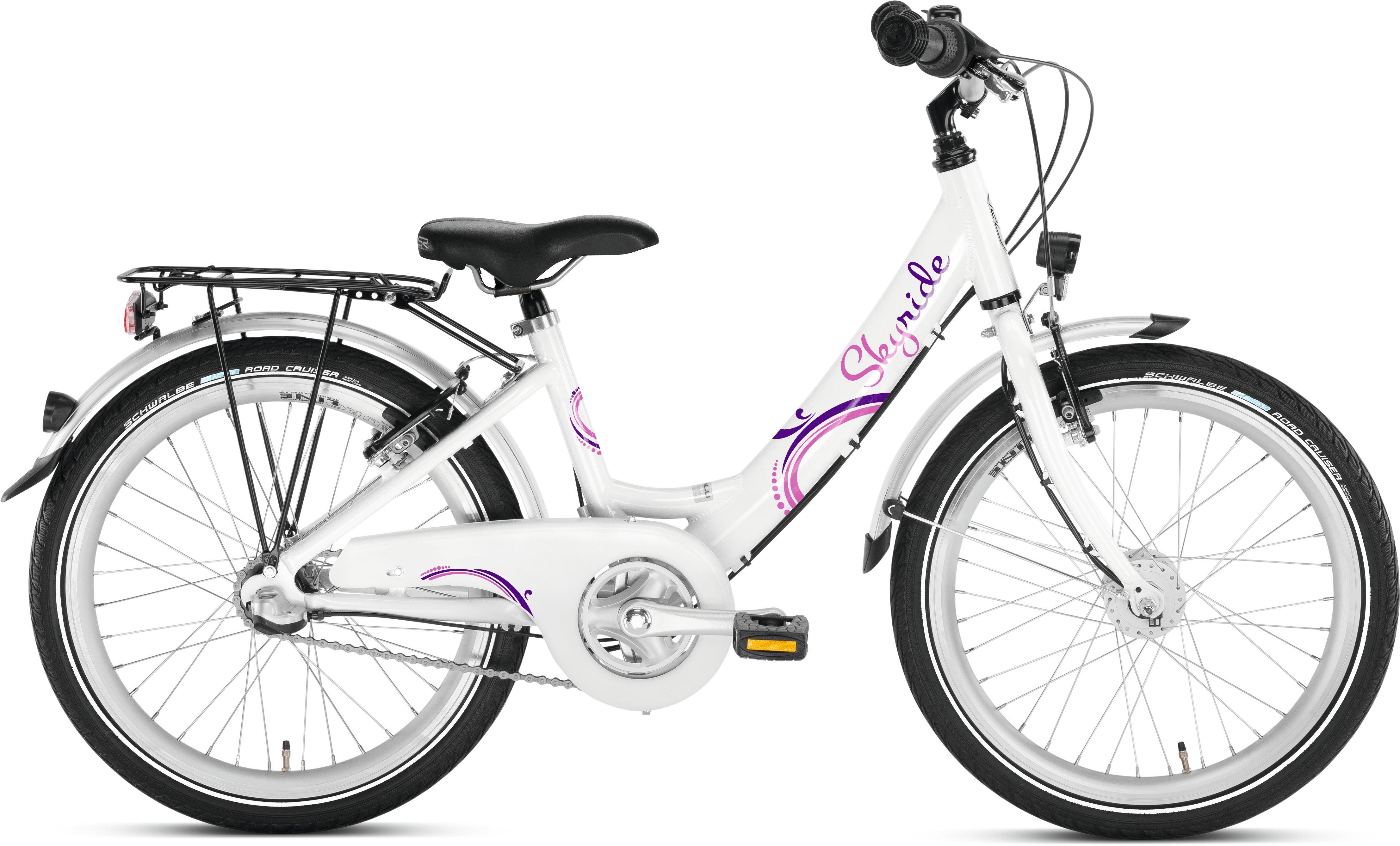 Puky Kinderrad 20 Zoll Skyride 20 Alu 3-Gang Wave weiss-pink 30cm