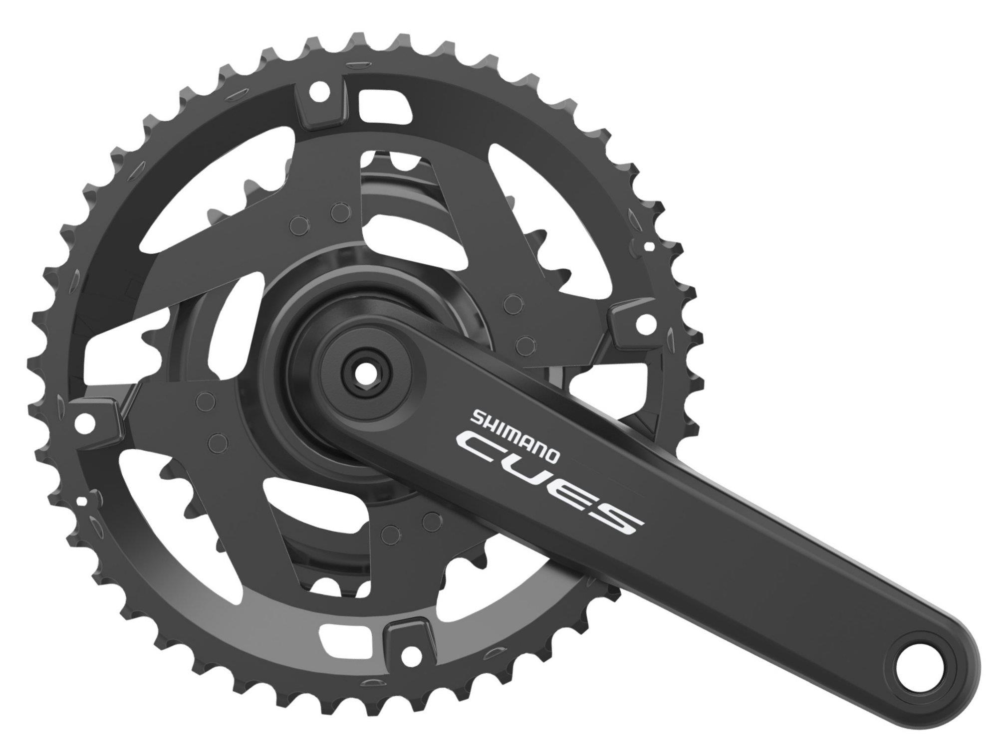 Shimano Kurbelsatz Cues U4000 FC-U4010 2x9/10-fach 2-Piece 30-46 Zähne 170mm ohne Schutz schwarz