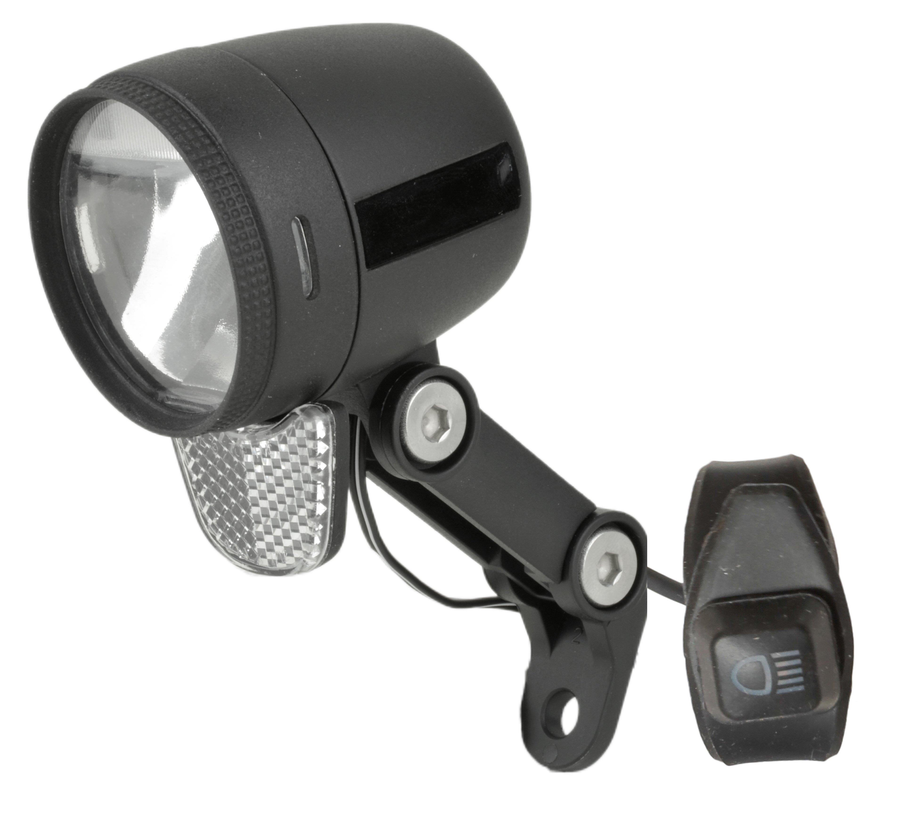 Fuxon Lampe LED FS-100-EB-HB E-Bike 6-12 Volt 100/150 Lux mit Aufblendlicht schwarz