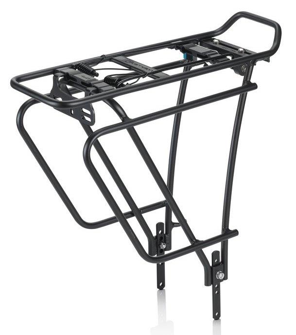 Standwell 26-28" Alu Rohrträger Carry More-I mit seitl. Rahmenbefestigung schwarz mit Federklappe