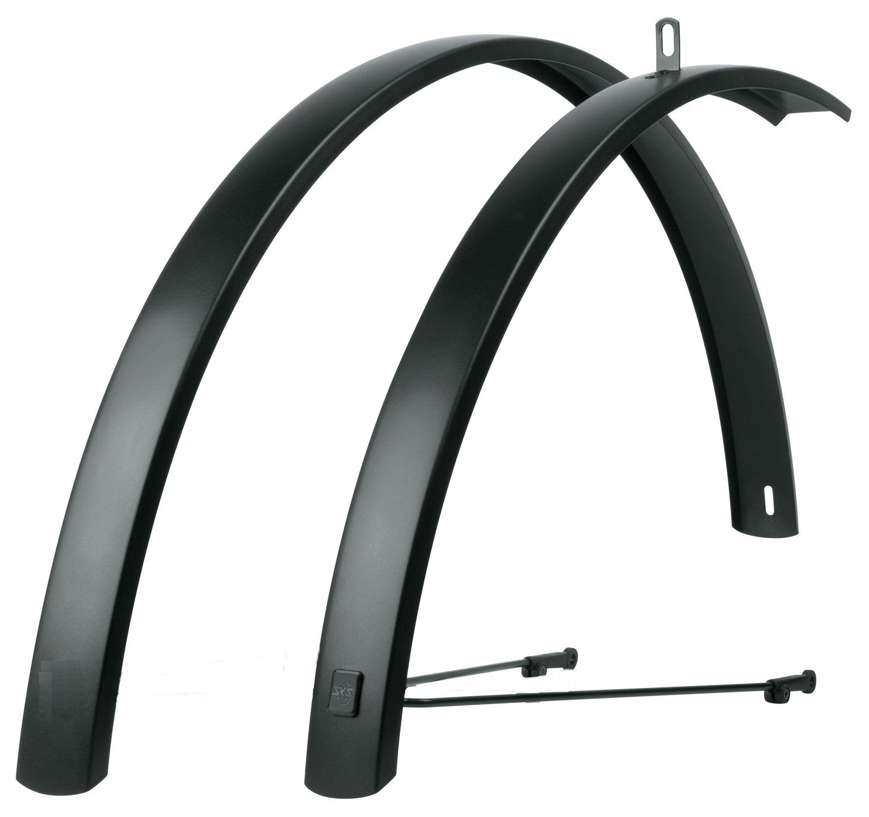 SKS Schutzbleche 28" 46mm Edge-AL schwarz-matt Trekking lang mit Streben vorne (hinten ohne wie KTM)