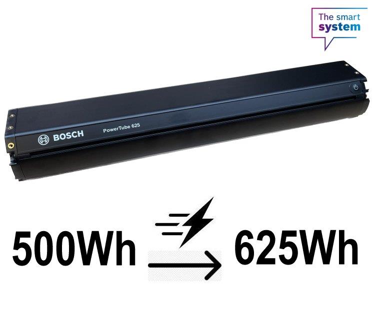 Bosch Akku-Aufpreis Powertube ab 2023 "the Smart System" horizontal 625Wh statt 500Wh