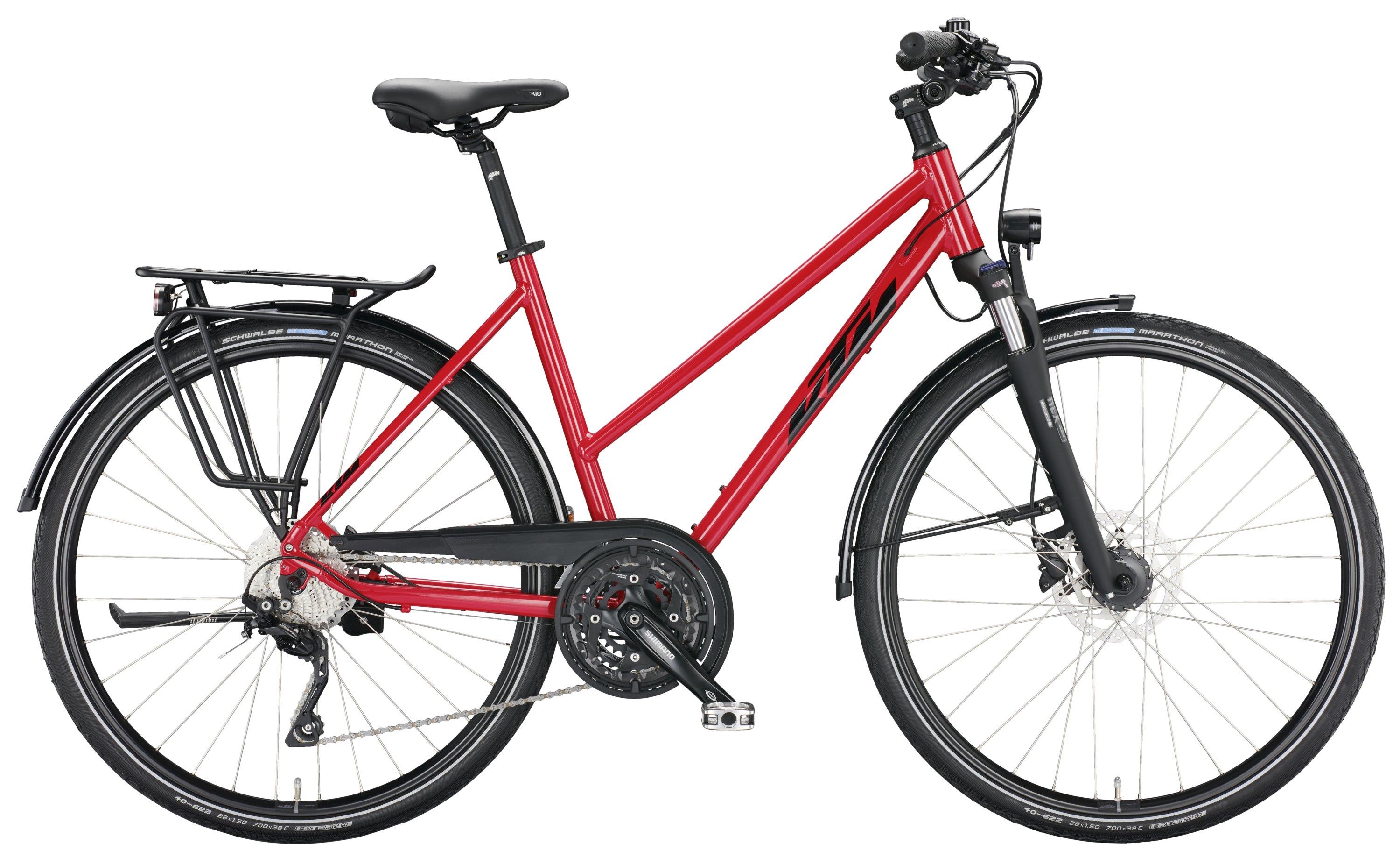 KTM Trekkingrad Avenza 30 Disc 2022 Damen Trapez rot-schwarz 51cm