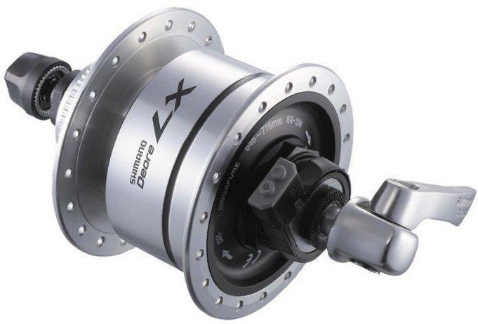 Shimano Nabendynamo DH-T675-3N LX für Scheibenbremse Center-Lock mit Schnellspanner silber 32 Loch