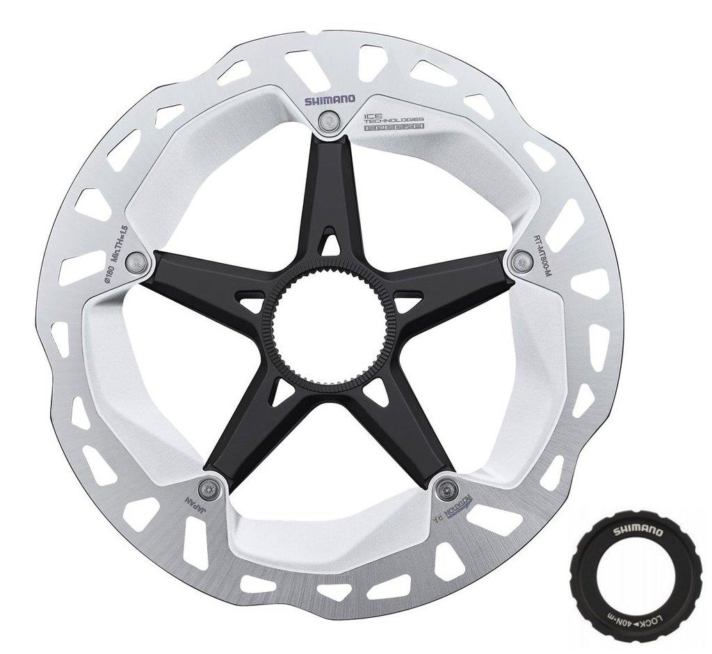 Shimano Bremsscheibe RT-MT800 Ice-Tech Freeza 180mm mit Lock-Ring-Befestigung und außenverzahntem Ring